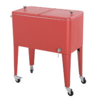 Cooler Retro Metálico Rojo 60 Litros BOZZO - Imagen 2