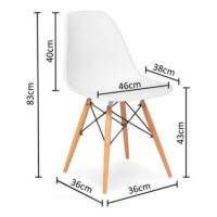 Silla Comedor Terraza Eames Clasica Blanco - Pack 4 Uni / Md - Imagen 3