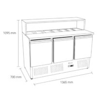 Meson Salsero cupula de Vidrio 1.40 mts ESL-3864 - Imagen 3