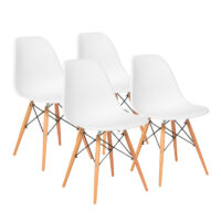 Silla Comedor Terraza Eames Clasica Blanco - Pack 4 Uni / Md